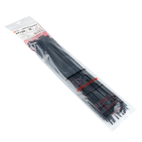 Купить EKF PROxima Хомут P6.6 стандартный (ч), 4.8x250 (50шт) FlexLock