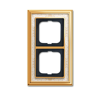 ABB BJE Династия Полированная латунь/Белая роспись Рамка 2-ая 2CKA001754A4571