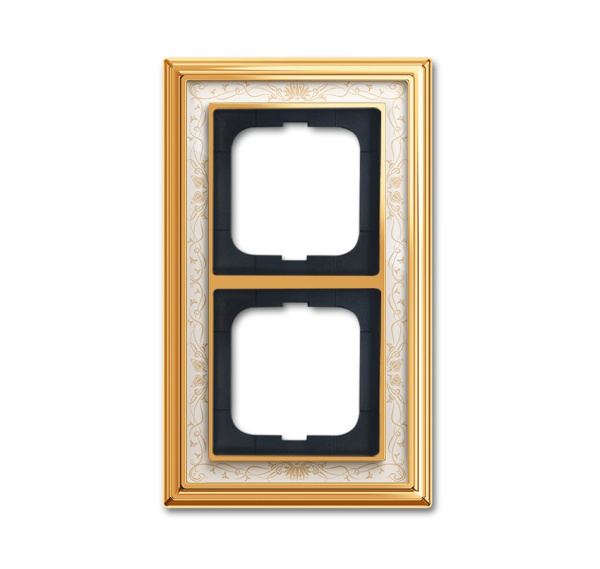 ABB BJE Династия Полированная латунь/Белая роспись Рамка 2-ая 2CKA001754A4571