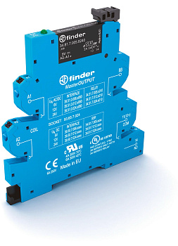 Finder Интерфейсный модуль (сборка 34.81.7.024.9024 + 93.65.7.024), твердотельное реле, серия MasterOUTPUT; выход 6A (24В DC); питание 24В DC; категор 395070249024