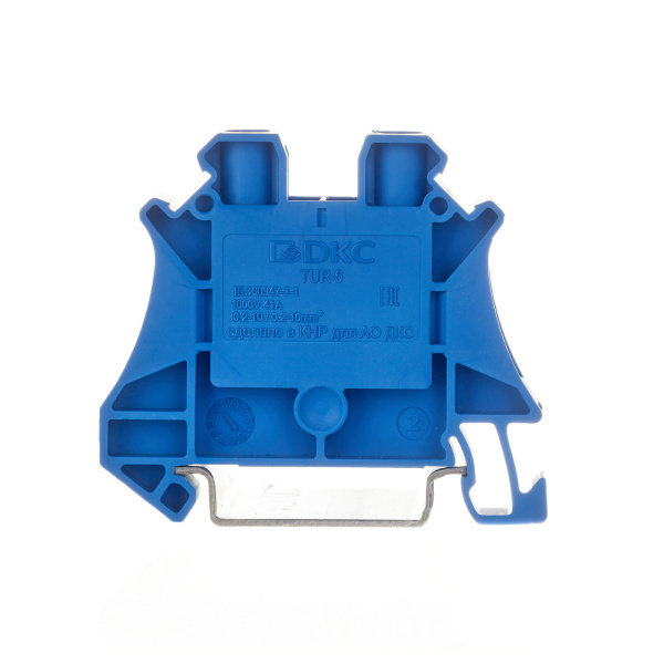 Купить DKC Nuputuk Клемма проходная, винтовой зажим, 2 точки подключения, 6 кв.мм, синяя