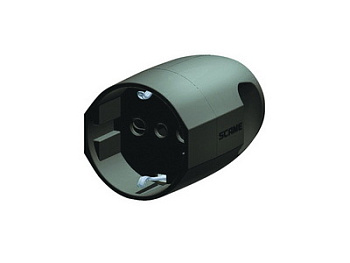 DKC Розетка кабельная, бытовая с центральным вводом кабеля. Черная. IP20 16А 2P+E 230В