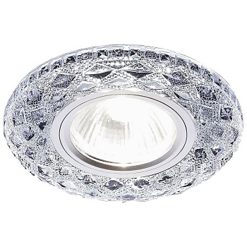 Ambrella Встраиваемый точечный светильник со светодиодной лентой S288 CH хром/прозрачный/MR16+3W(LED WHITE)