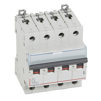 Legrand DX3 Автоматический выключатель 4P 2A (С) 10kA/16kA 409330