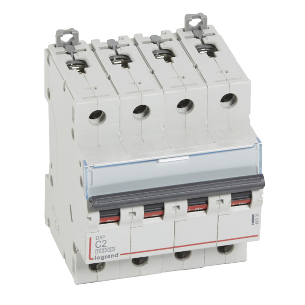 Legrand DX3 Автоматический выключатель 4P 2A (С) 10kA/16kA 409330