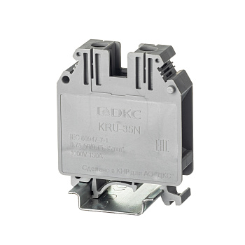 DKC Nuputuk Клемма проходная, винтовой зажим, 2 точки подключения, 35 кв.мм, серая