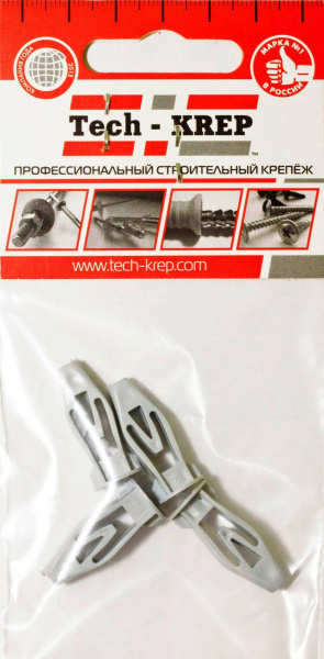 Купить Tech-Krep Дюбель (анкер) Бабочка полипропилен 8х28 (4 шт) - пакет 111486