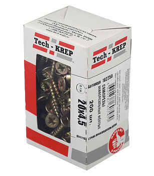 Tech-Krep Саморезы универсальные  20х4,5 мм (200 шт) желтые - коробка с ок. 102250