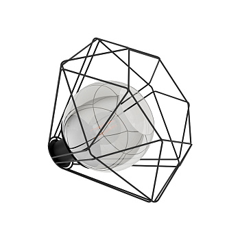 Eglo 43484 Настольная лампа VERNHAM, 1х60W(E27), ?325, H250, сталь, черный/ cтекло с напылением, черный-прозрачный