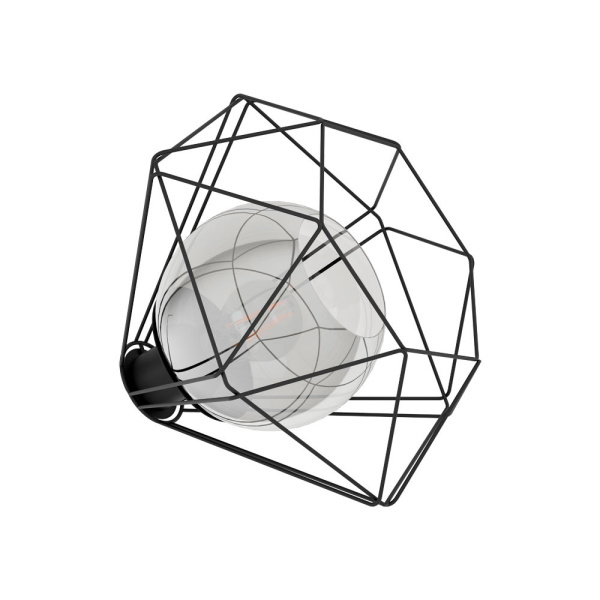 Eglo 43484 Настольная лампа VERNHAM, 1х60W(E27), ?325, H250, сталь, черный/ cтекло с напылением, черный-прозрачный