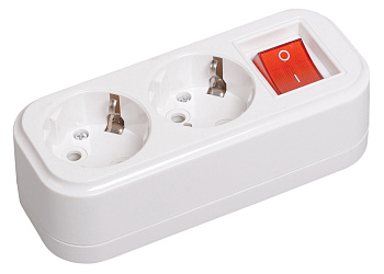 IEK Розетка переносная разб. с выкл. К02В 2 места CLASSIC