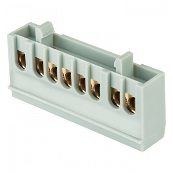 EKF PROxima Шина "фаза" L (6х9мм) 8 отверстий латунь серый изолированный корпус на DIN-рейку