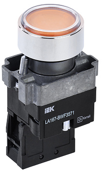 IEK Кнопка LA167-BWF3571 d=22мм RC 1з с подсветкой желтая