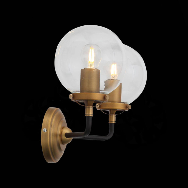 Купить ST LUCE SL234.401.02 Бра  Черный, Золото/Прозрачный E27 2*40W