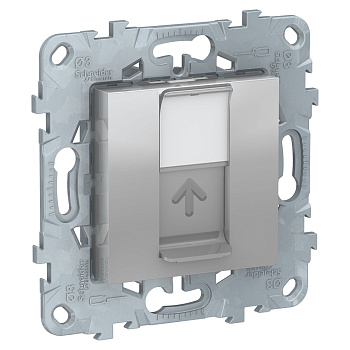 SE Unica New Алюминий Панель лицевая RJ45 Keystone/Systimax NU546130
