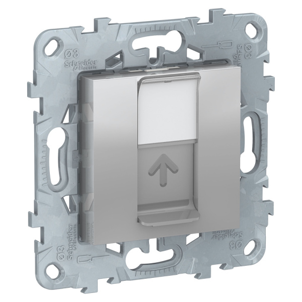 SE Unica New Алюминий Панель лицевая RJ45 Keystone/Systimax NU546130