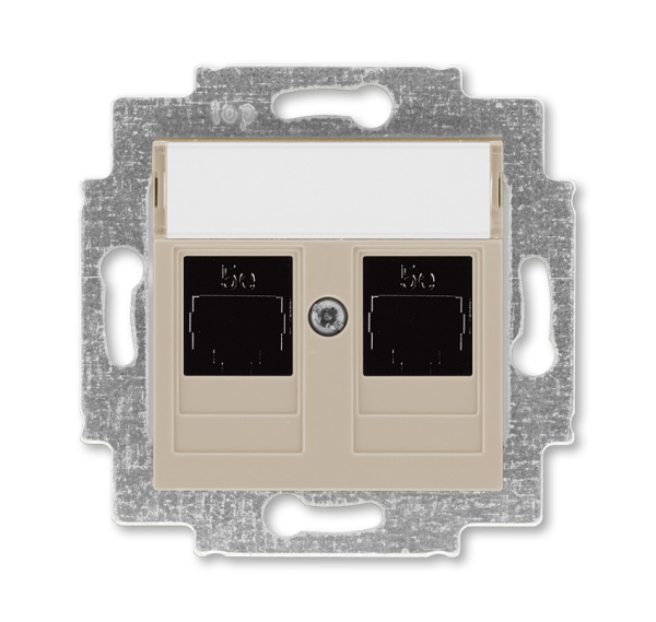 ABB EPJ Levit кофе макиато / белый Розетка компьютерная, 2хRJ45 кат,5e, кофе макиато 2CHH295118A6018
