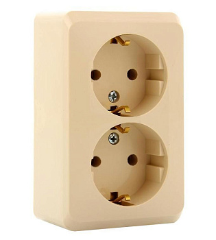 Systeme Electric Этюд наруж Крем Розетка 2-ая с/з без шторок