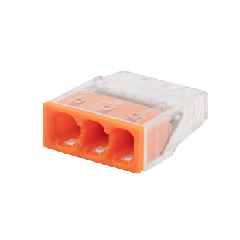 Экспресс-клемма СМК 2273-203, 3-проводная 0.5-2.5 мм², прозрачная, блистер (20 шт./уп.) Rexant 07-3212-20