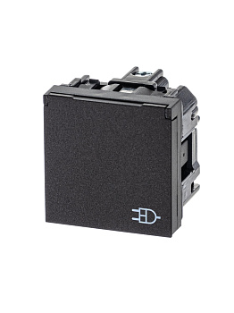 ABB NIE Zenit Антрацит Розетка с/з с защитными шторками с крышкой 2 мод 2CLA228810N1801