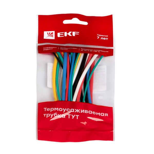 Купить EKF PROxima Набор ТУТ нг: 6 цветов по 5шт. Разного диаметра (1/0,5; 1,5/0,75; 2/1; 2,5/1,25; 3/1,5) 100мм.
