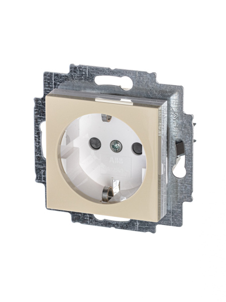 ABB EPJ Levit слоновая кость / белый Розетка с заземлением со шторками 2CHH203457A6017