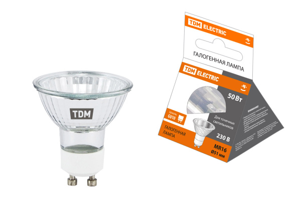 TDM Лампа галогенная с отражателем MR16 (JCDRC) - 50 Вт - 230 В - GU10 SQ0341-0011 TDM Лампа галогенная с отражателем MR16 (JCDRC) - 50 Вт - 230 В - GU10 SQ0341-0011