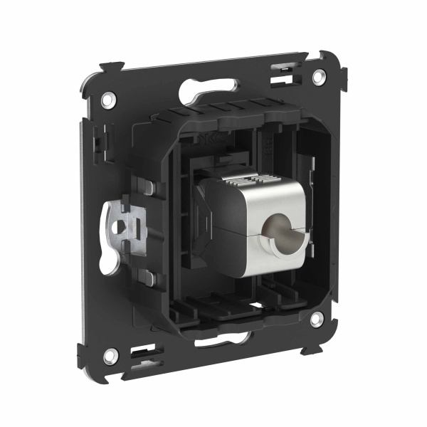 Купить DKC Компьютерная розетка RJ-45 без шторки в стену, кат.6А одинарная экранированная, "Avanti", "Черный матовый"