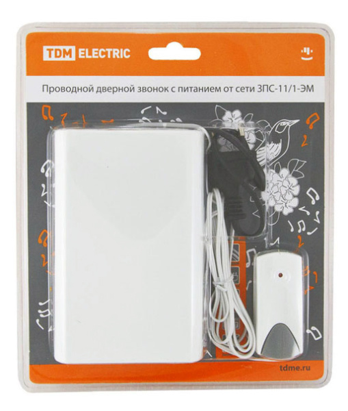 Купить TDM Звонок проводной в эл.сеть ЗПС-11/1-ЭМ (эл.мех, кнопка IP30, AC 230V) SQ1901-0017
