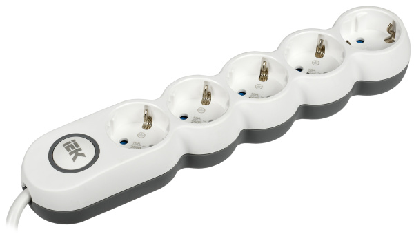 IEK UNO Удлинитель У05В 5 мест 2P+PE/3м 3х1,5мм2 16А/250В UNO