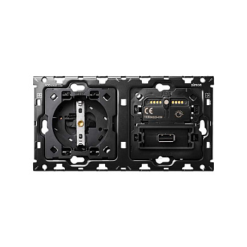 Simon 100 Кит 2 поста механизм 1 розетка Schuko + 1 з/у USB SC 2.1A + 1 светорегулятор (отсечка фазы, 2/3 провода) + суппорт 10010209-039