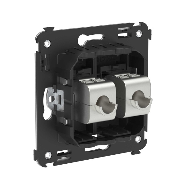 Купить DKC Компьютерная розетка RJ-45 без шторки в стену, кат.5e двойная экранированная, "Avanti", "Черный матовый"