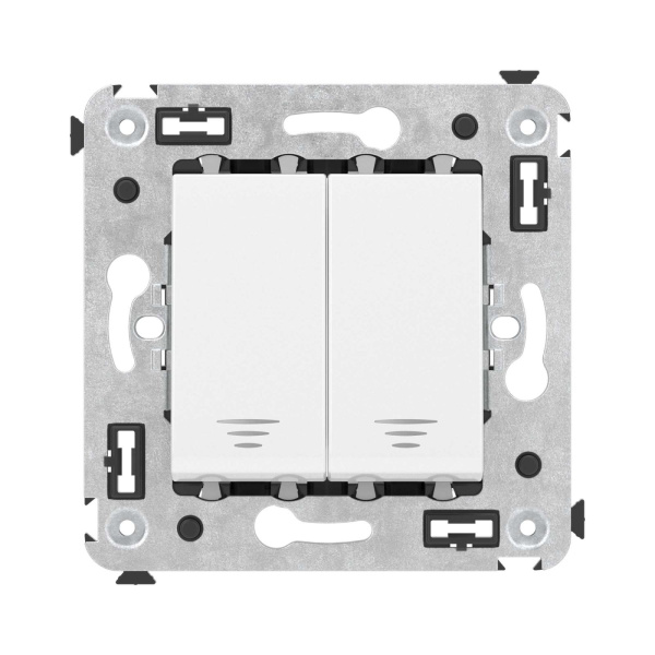 Купить DKC Кнопка двухклавишная в стену, "Avanti", "Белое облако"