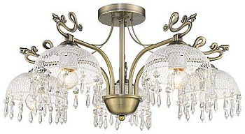 VELANTE 733-507-05 Люстра потолочная Бронзовый/Белый, Прозрачный E27 5*60W