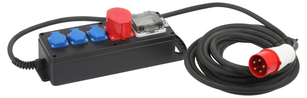 ЭРА Удлинитель силовой ЭРА IND380-SF-4e-5x4-20m-IP44 380В на каучуковой колодке 4 розетки 1xCEE 5P/3xSCHUKO 20м КГ 5х2,5