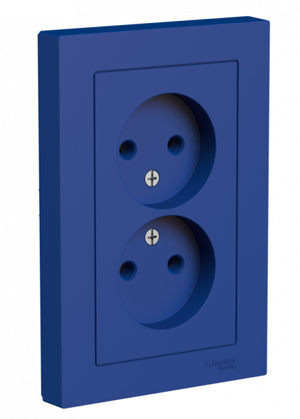 Systeme Electric AtlasDesign Аквамарин Розетка двойная б/з,16А, в сборе