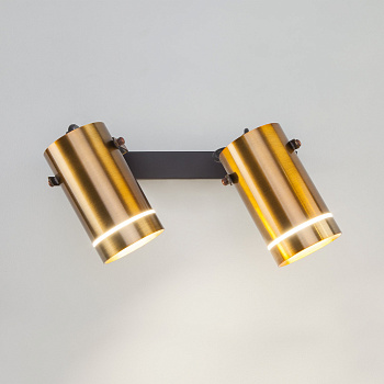 Eurosvet Светодиодный настенный светильник с поворотными плафонами 20063/2 античная бронза 00000083461