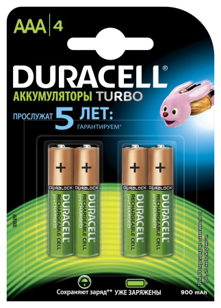 Duracell 5005018 Аккумуляторы никель-металлгидридные HR03-4BL 850mAh/900mAh предзаряженные Б0014861
