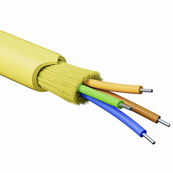 DKC Кабель волоконно-оптический, распределительный, арамидные упрочняющие нити, для внутренней прокладки, нг(A)-HFLTx, 4 ОВ, категорияOS2 (G.652.D) пл