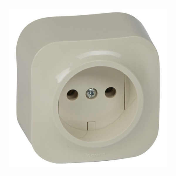 Купить Legrand Quteo Бежевый Розетка б/з 782240