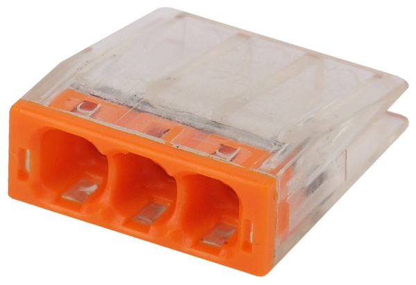 ЭРА NO-224-41 Клемма СМК компактная с пастой, серия 243, 3 отверстия, 0,5-2,5 мм2 (упак. 4 шт.)