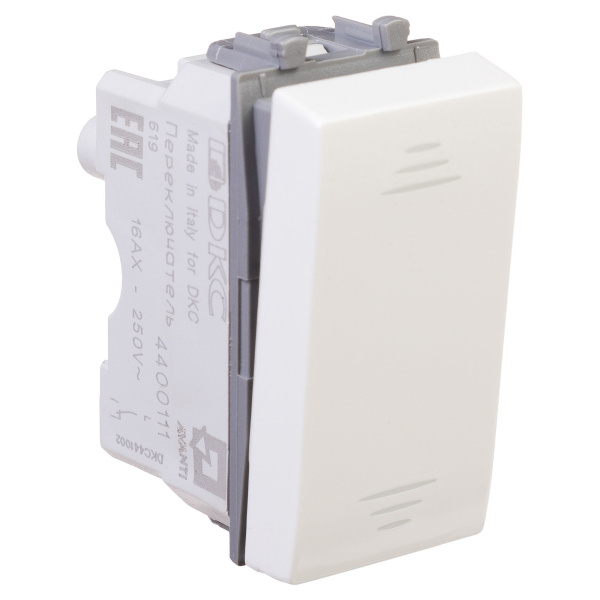 Купить DKC Переключатель модульный, "Avanti", "Белое облако", 1 модуль