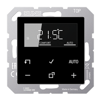 JUNG A500 Черный Комнатный контроллер с дисплеем «стандарт»(механизм+накладка) TRDA1790SW