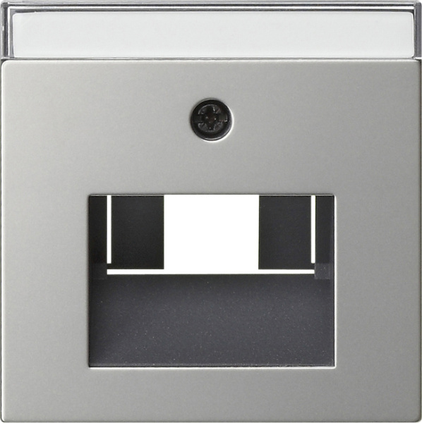 Gira S-55 Сталь Накладка 50*50 мм для розеток UAE/IAE с полем для надписи 0284600