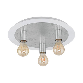 Eglo 97495 Светодиодный потолочный светильник PASSANO, 3х4W (E27), 3х330lm, ?450, H195, cталь, белый, серебряный Eglo 97495 Светодиодный потолочный светильник PASSANO, 3х4W (E27), 3х330lm, ?450, H195, cталь, белый, серебряный