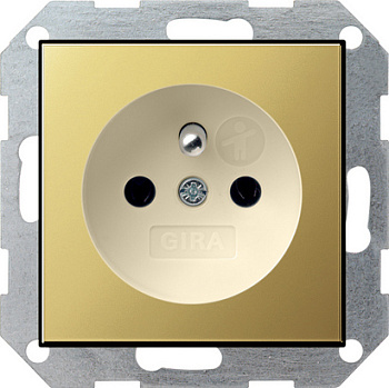 Gira Розетка с заземляющим штифтом и с затвором (shutter) и символом 0485614