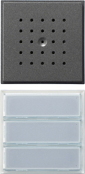 Gira TX-44 Антрацит Вызывная станция (аудио) для скрытого монтажа, на 3 абонента, белая подсветка 126167