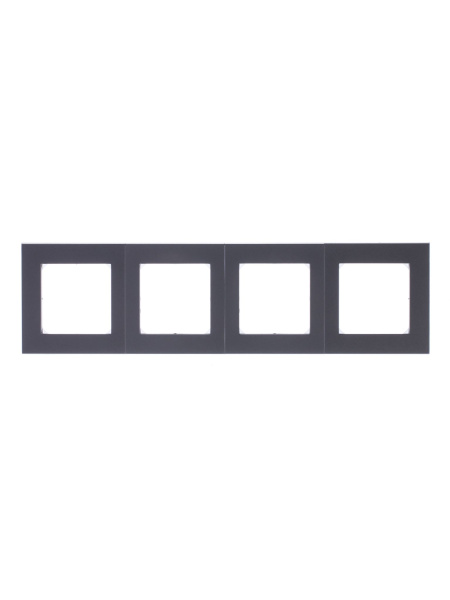 Купить ABB EPJ Levit сталь / дымчатый чёрный Рамка 4 поста 2CHH015040A6069
