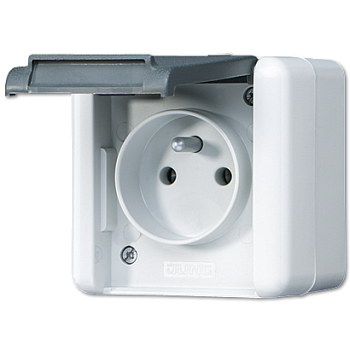 JUNG Розетка франко-бельгийской системы 16А 250V~ для накладного монтажа 821FKIW