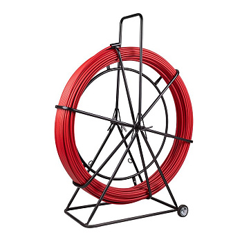 Протяжка кабельная (УЗК в тележке), стеклопруток d=11,0 мм, 100 м красная Rexant 47-1110